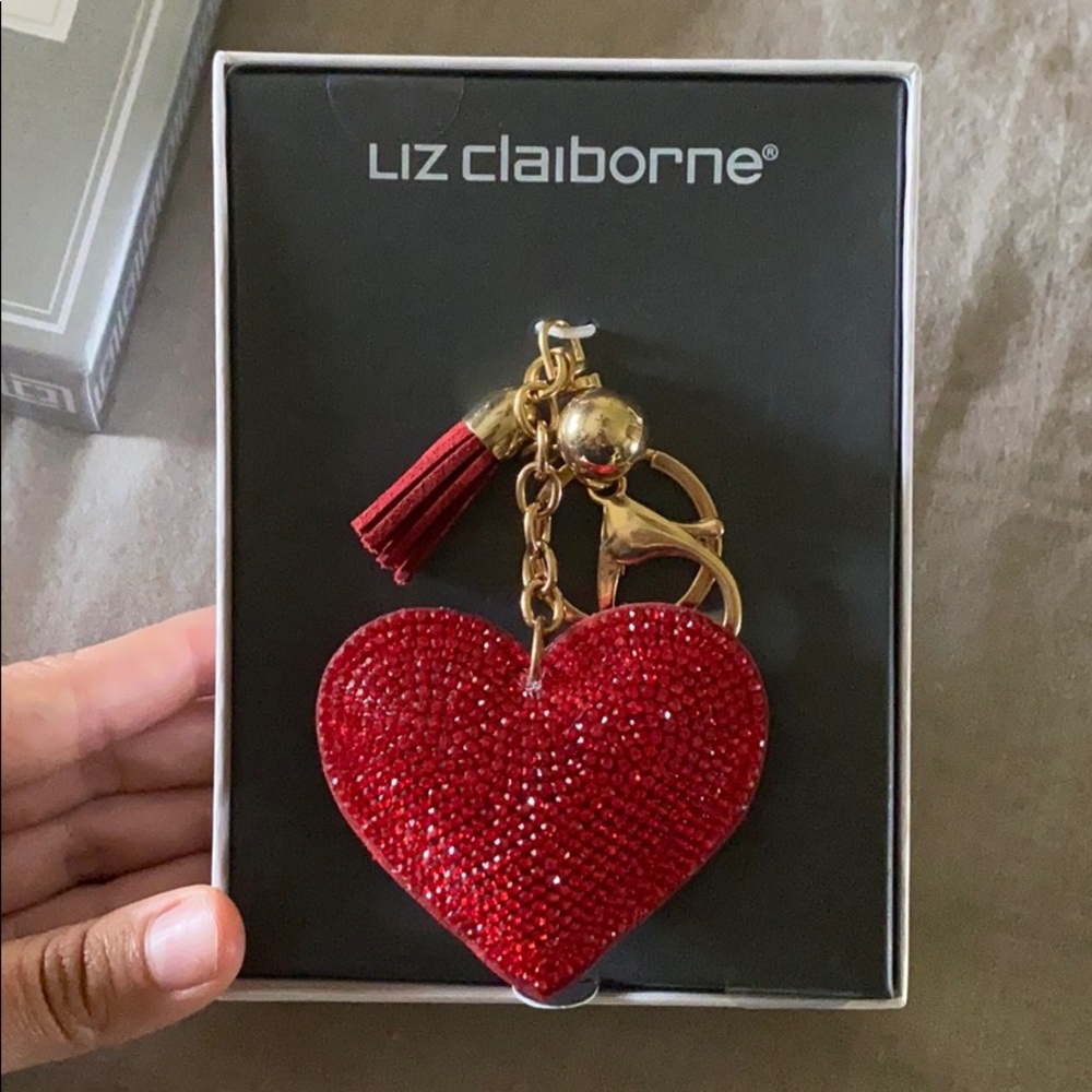 Liz Claiborne heart tassel Keyfob